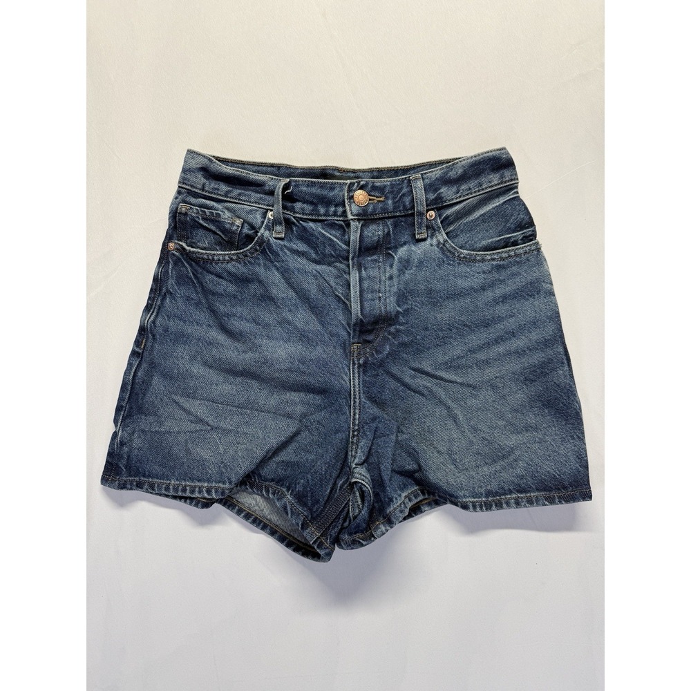 Express Super High Rise Rigid 3" Shorts Womens 2 Blue Medium Wash Denim Cotton